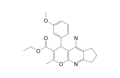 ETHYL-5-AMINO-4,6,7,8-TETRAHYDRO-4-(META-METHOXYPHENYL)-2-METHYLCYCLOPENTA-[E]-PYRANO-[2,3-B]-PYRIDINE-3-CARBOXYLATE