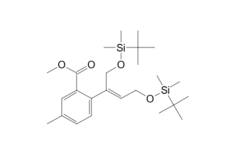 Benzoic acid, 2-[3-[[(1,1-dimethylethyl)dimethylsilyl]oxy]-1-[[[(1,1-dimethylethyl)dimethylsilyl]oxy]methyl]-1-propenyl]-5-methyl-, methyl ester, (Z)-