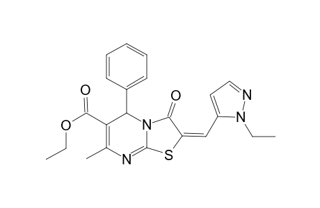 (2E)-2-[(2-ethyl-3-pyrazolyl)methylidene]-7-methyl-3-oxo-5-phenyl-5H-thiazolo[3,2-a]pyrimidine-6-carboxylic acid ethyl ester
