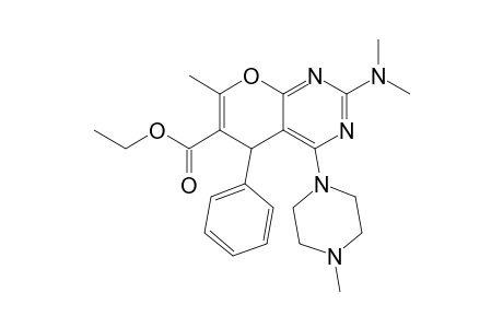 2-(dimethylamino)-7-methyl-4-(4-methyl-1-piperazinyl)-5-phenyl-5H-pyrano[2,3-d]pyrimidine-6-carboxylic acid ethyl ester