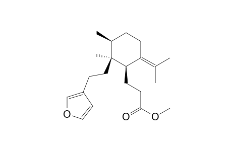 Cyclohexanepropanoic acid, 2-[2-(3-furanyl)ethyl]-2,3-dimethyl-6-(1-methylethylidene)-, methyl ester, [1S-(1.alpha.,2.beta.,3.alpha.)]-