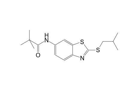 N-[2-(isobutylsulfanyl)-1,3-benzothiazol-6-yl]-2,2-dimethylpropanamide