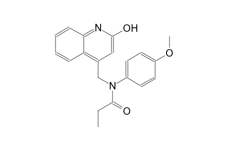 N-[(2-hydroxy-4-quinolinyl)methyl]-N-(4-methoxyphenyl)propanamide