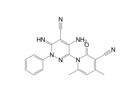 5-Amino-6-(3-cyano-4,6-dimethyl-2-oxopyridin-1(2H)-yl)-3-imino-2-phenyl-2,3-dihydropyridazine-4-carbonitrile