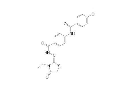 2 -[4 -(4 -methoxybenzoylamino) -benzoylhydrazono] -3 -ethyl-4 -thiazolidinone