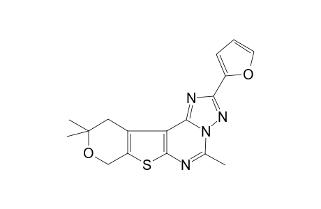 8H-Pyrano[4',3':4,5]thieno[3,2-E][1,2,4]triazolo[1,5-c]pyrimidine, 2-(2-furanyl)-10,11-dihydro-5,10,10-trimethyl-