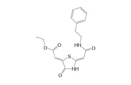 (2E,5Z)/(2Z,5Z)-(5-Ethoxycarbonylmethylidene-4-oxothiazolidin-2-ylidene)-N-(2-phenylethyl)ethanamide