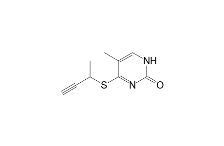 2(1H)-Pyrimidinone, 5-methyl-4-[(1-methyl-2-propynyl)thio]-