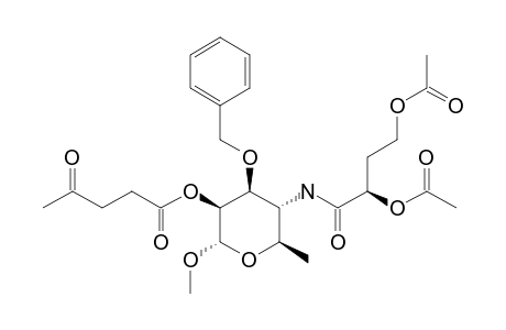 METHYL-3-O-BENZYL-4-(2,4-DI-O-ACETYL-3-DEOXY-L-GLYCERO-TETRONAMIDO)-4,6-DIDEOXY-2-O-LEVULINOYL-ALPHA-D-MANNOPYRANOSIDE
