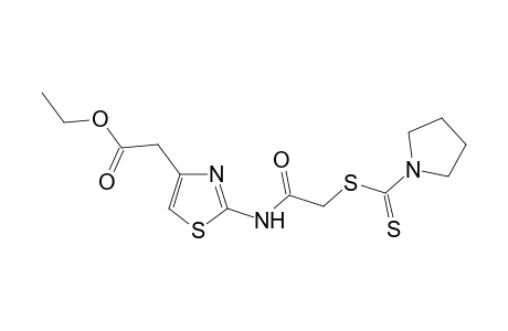Ethyl 2-[2'-(1"-pyrrolidinyl)thiocarbamoyl]thio]acylamino]-thiazol-4-acetate