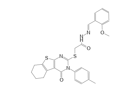 N'-[(E)-(2-methoxyphenyl)methylidene]-2-{[3-(4-methylphenyl)-4-oxo-3,4,5,6,7,8-hexahydro[1]benzothieno[2,3-d]pyrimidin-2-yl]sulfanyl}acetohydrazide