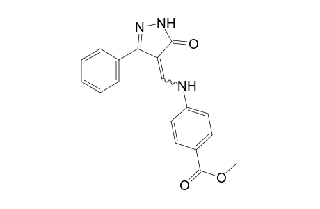 p-{[(5-oxo-3-phenyl-2-pyrazolin-4-ylidene)methyl]amino}benzoic acid, methyl ester