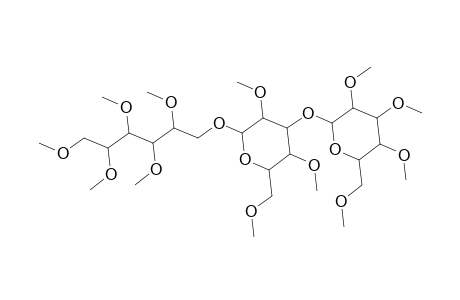 Glucitol, O-2,3,4,6-tetra-O-methyl-.beta.-D-glucopyranosyl-(1.fwdarw.3)-O-2,4,6-tri-O-methyl-.beta.-D-glucopyranosyl-(1.fwdarw.6)-1,2,3,4,5-penta-O-methyl-, D-