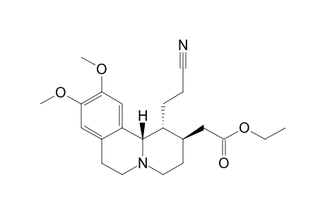 2H-Benzo[a]quinolizine-2-acetic acid, 1-(2-cyanoethyl)-1,3,4,6,7,11b-hexahydro-9,10-dimethoxy-, ethyl ester, (1.alpha.,2.beta.,11b.beta.)-