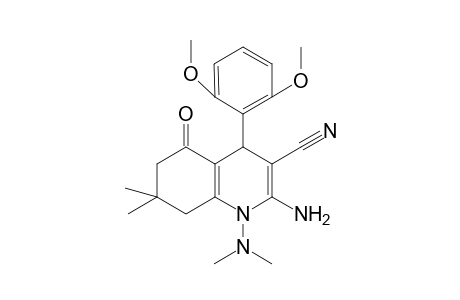 2-Amino-4-(2,6-dimethoxy-phenyl)-1-dimethylamino-7,7-dimethyl-5-oxo-1,4,5,6,7,8-hexahydro-quinoline-3-carbonitrile