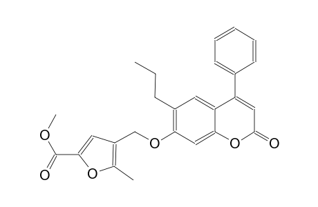 2-furancarboxylic acid, 5-methyl-4-[[(2-oxo-4-phenyl-6-propyl-2H-1-benzopyran-7-yl)oxy]methyl]-, methyl ester