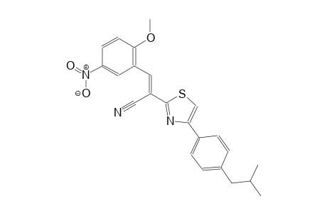 (2E)-2-[4-(4-isobutylphenyl)-1,3-thiazol-2-yl]-3-(2-methoxy-5-nitrophenyl)-2-propenenitrile