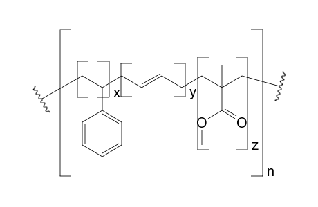 Poly(styrene-block-butadiene-block-methyl methacrylate) copolymer