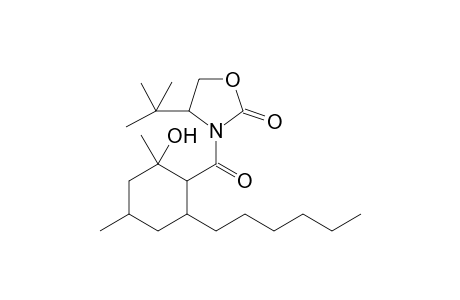 4-tert-Butyl-3-(6-hexyl-2-hydroxy-2,4-dimethyl-cyclohexanecarbonyl)-oxazolidin-2-one