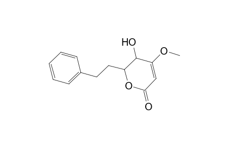 2H-Pyran-2-one, 5,6-dihydro-5-hydroxy-4-methoxy-6-(2-phenylethyl)-, (5R-cis)-