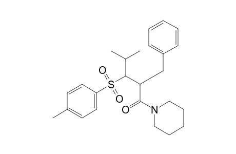 N-[2-Benzyl-4-methyl-3-(p-tolylsulfonyl)pentanoyl]piperidine