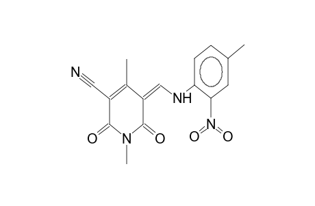 1,4-dimethyl-3-cyano-5-(2-nitro-4-methylanilinomethylidene)-1,2,5,6-tetrahydropyridin-2,6-dione