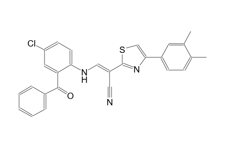 (2E)-3-(2-benzoyl-4-chloroanilino)-2-[4-(3,4-dimethylphenyl)-1,3-thiazol-2-yl]-2-propenenitrile
