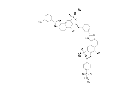 1H-Naphth[1,2-d]imidazole-8-sulfonic acid, 2-(3-aminophenyl)6-hydroxy-7-[[3-[6-hydroxy-8-sulfo-7-[(4-sulfophenyl)azo]-1H-naphth[1,2-d]imidazol-2-yl]phenyl]azo]-, trisodium salt