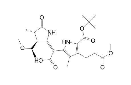 1H-Pyrrole-3-propanoic acid, 5-[carboxy[3-(1-methoxyethyl)-4-methyl-5-oxo-2-pyrrolidinylidene]methyl]-2-[(1,1-dimethylethoxy)carbonyl]-4-methyl-, .alpha.-methyl ester, [3.alpha.(R*),4.beta.]-(.+-.)-
