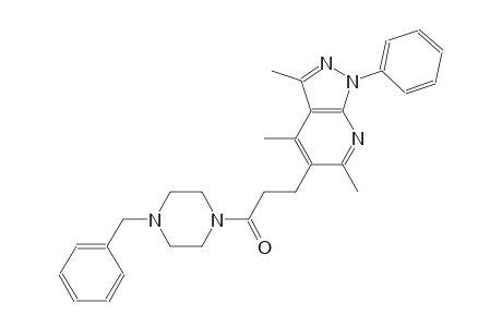 1H-pyrazolo[3,4-b]pyridine, 3,4,6-trimethyl-5-[3-oxo-3-[4-(phenylmethyl)-1-piperazinyl]propyl]-1-phenyl-