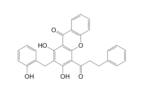 Acumitin [1,3-Dihydroxy-2-[(2-hydroxyphenyl)methyl]-9H-xanthen-9-one-4-yl]-3-phenyl-1-propanone]