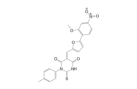 (5E)-5-{[5-(2-methoxy-4-nitrophenyl)-2-furyl]methylene}-1-(4-methylphenyl)-2-thioxodihydro-4,6(1H,5H)-pyrimidinedione