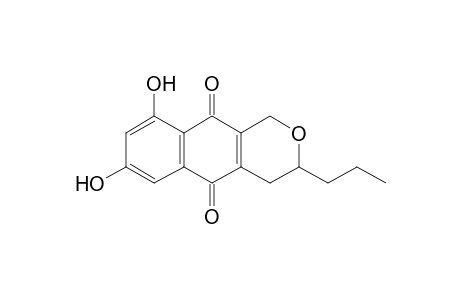 (+-)-3,4-Dihydro-7,9-dihydroxy-3-propyl-1H-naphtho[2,3-c]pyran-5,10-dione