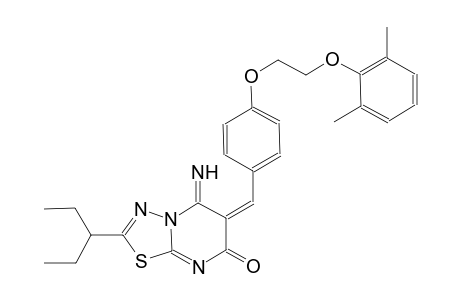 (6E)-6-{4-[2-(2,6-dimethylphenoxy)ethoxy]benzylidene}-2-(1-ethylpropyl)-5-imino-5,6-dihydro-7H-[1,3,4]thiadiazolo[3,2-a]pyrimidin-7-one