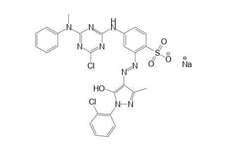 2-Amino-4-(3-chloro-1-oxido-1,2,4-benzotriazin-7-carboxamido) benzolsulfonic acid->1-(6-chloro-o-tolyl)-3-methyl-5-pyrazolon