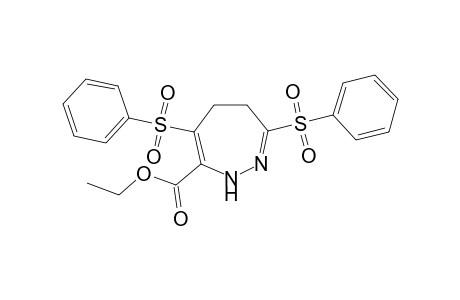 ethyl-4,5-dihydro-3,6-bis(phenylsulfonyl)-1(H)-1,2-diazepine-7-carboxylate