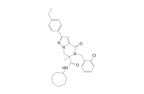 Pyrazolo[1,5-a]pyrazine-6-carboxamide, 5-[(2-chlorophenyl)methyl]-N-cycloheptyl-2-(4-ethylphenyl)-4,5,6,7-tetrahydro-6-methyl-4-oxo-