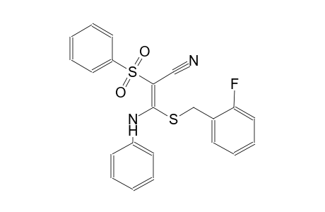 2-propenenitrile, 3-[[(2-fluorophenyl)methyl]thio]-3-(phenylamino)-2-(phenylsulfonyl)-, (2E)-