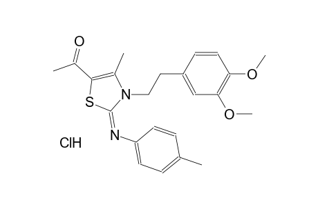 1-{(2E)-3-[2-(3,4-dimethoxyphenyl)ethyl]-4-methyl-2-[(4-methylphenyl)imino]-2,3-dihydro-1,3-thiazol-5-yl}ethanone hydrochloride