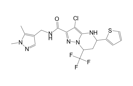 3-chloro-N-[(1,5-dimethyl-1H-pyrazol-4-yl)methyl]-5-(2-thienyl)-7-(trifluoromethyl)-4,5,6,7-tetrahydropyrazolo[1,5-a]pyrimidine-2-carboxamide