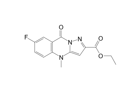 4,9-dihydro-7-fluoro-4-methyl-9-oxopyrazolo[5,1-b]quinazoline-2-carboxylic acid, ethyl ester