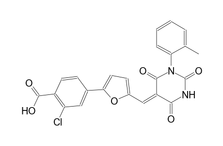 2-chloro-4-{5-[(Z)-(1-(2-methylphenyl)-2,4,6-trioxotetrahydro-5(2H)-pyrimidinylidene)methyl]-2-furyl}benzoic acid