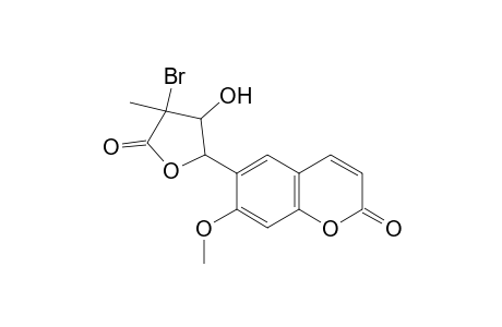 2-(7'-Methoxy-6'-coumarinyl)-3-hydroxy-4-bromo-4-methyl-tetrahydrofuran-5-one