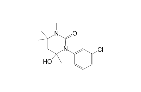 1-(3-chlorophenyl)-6-hydroxy-3,4,4,6-tetramethyltetrahydro-2(1H)-pyrimidinone