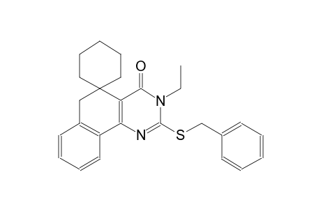 2-(benzylthio)-3-ethyl-3H-spiro[benzo[h]quinazoline-5,1'-cyclohexan]-4(6H)-one