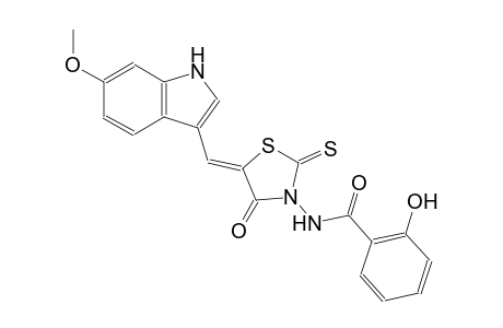 benzamide, 2-hydroxy-N-[(5Z)-5-[(6-methoxy-1H-indol-3-yl)methylene]-4-oxo-2-thioxothiazolidinyl]-