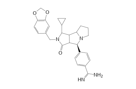 4-[2'-(1'',3''-Benzodioxol-5''-yl)methyl]-1'-cyclopropyl-3'-oxo-perhydropyrrolo[3,4-a]pyrrolizin-4'-yl}benzamidine