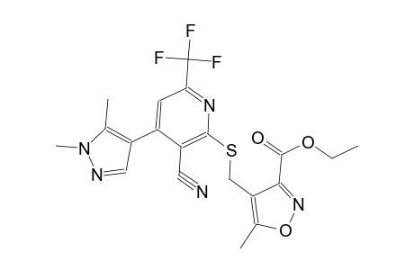 ethyl 4-({[3-cyano-4-(1,5-dimethyl-1H-pyrazol-4-yl)-6-(trifluoromethyl)-2-pyridinyl]sulfanyl}methyl)-5-methyl-3-isoxazolecarboxylate
