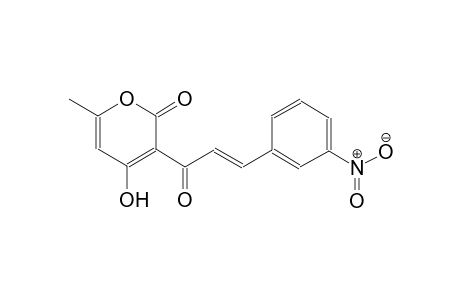 4-hydroxy-6-methyl-3-[(2E)-3-(3-nitrophenyl)-2-propenoyl]-2H-pyran-2-one