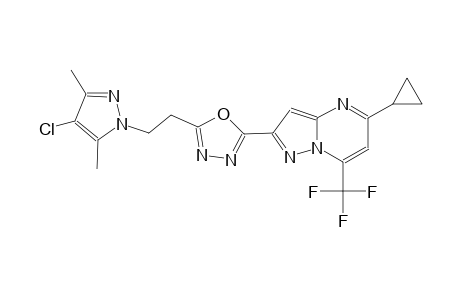 2-{5-[2-(4-chloro-3,5-dimethyl-1H-pyrazol-1-yl)ethyl]-1,3,4-oxadiazol-2-yl}-5-cyclopropyl-7-(trifluoromethyl)pyrazolo[1,5-a]pyrimidine